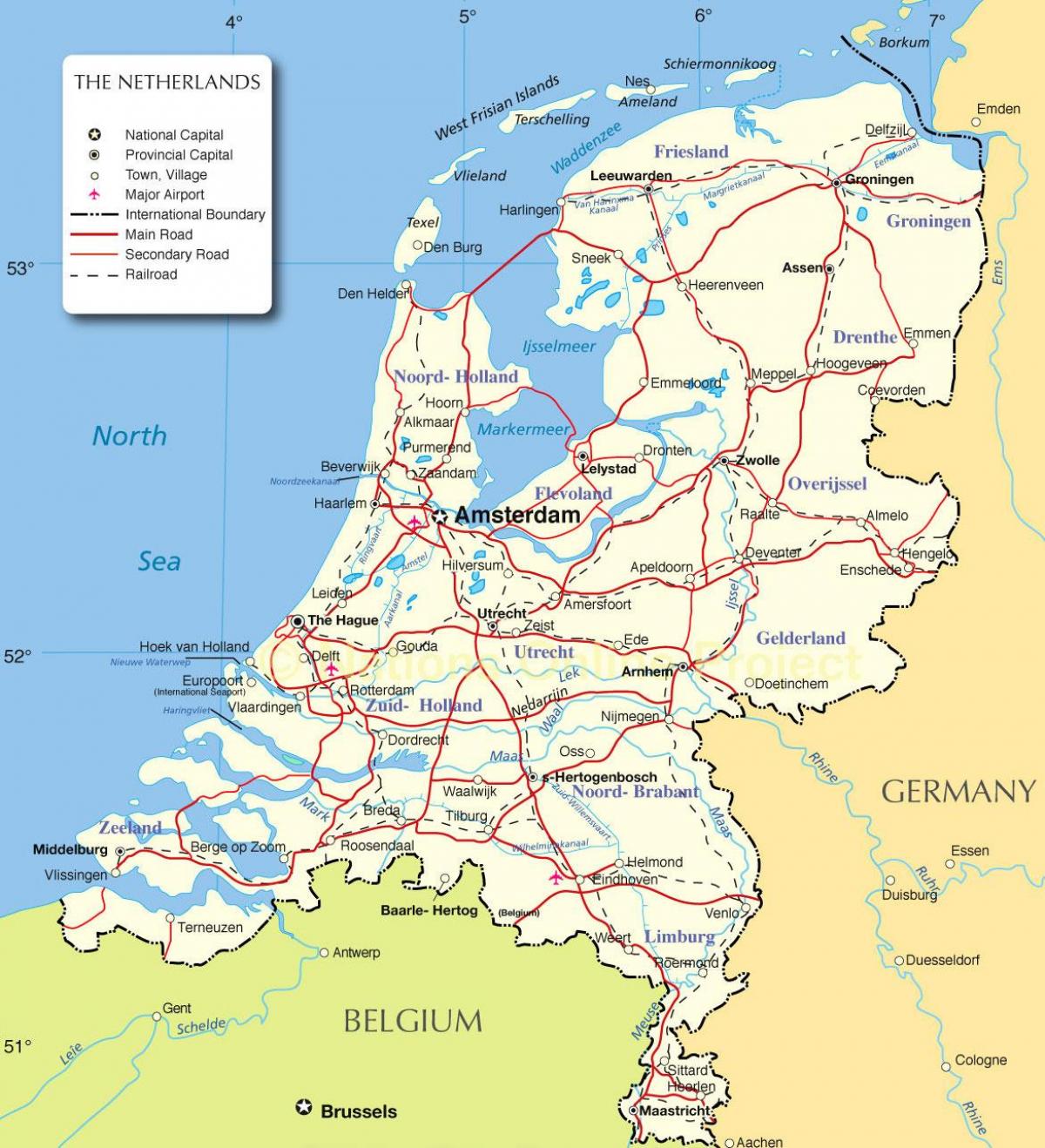 国家地图 荷兰