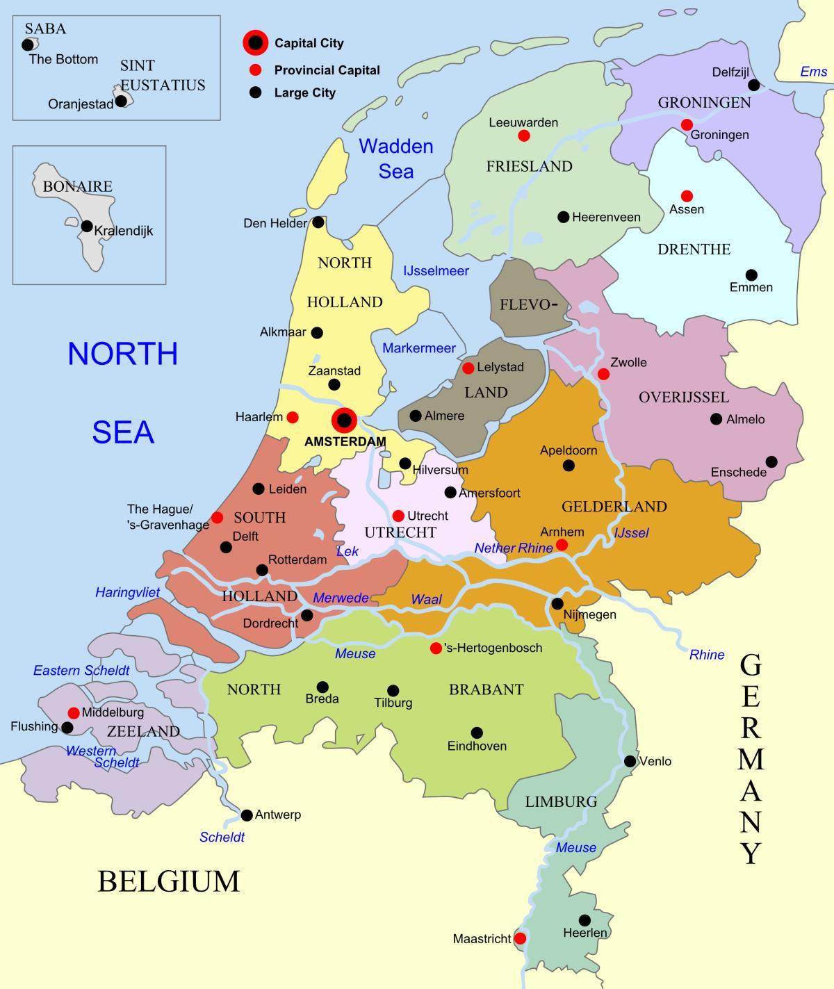荷兰 在地图上