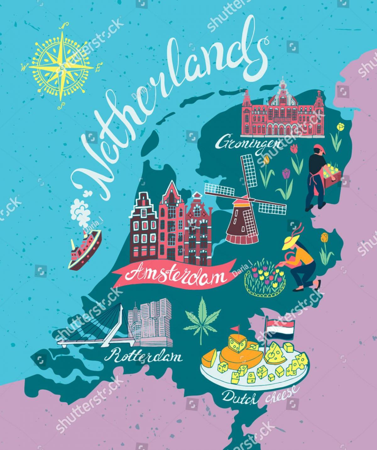荷兰旅游景点地图
