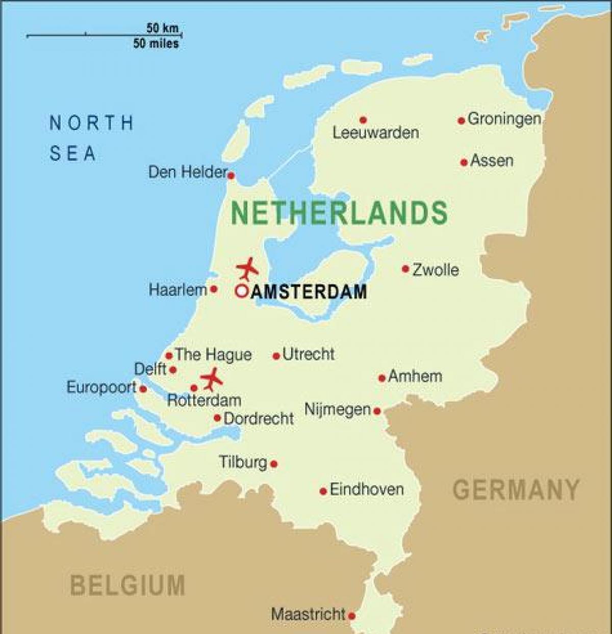 荷兰机场地图