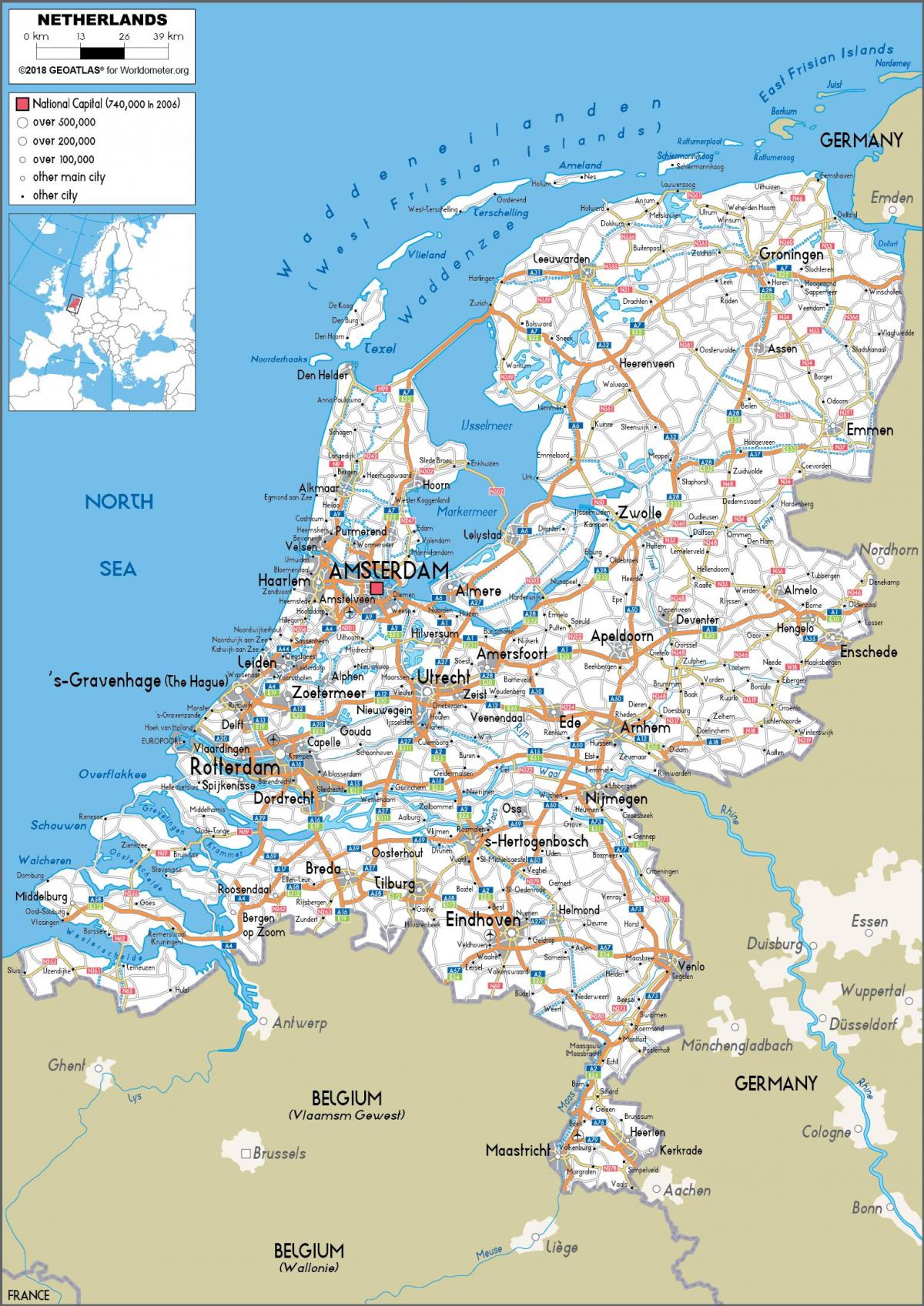 荷兰驾驶地图