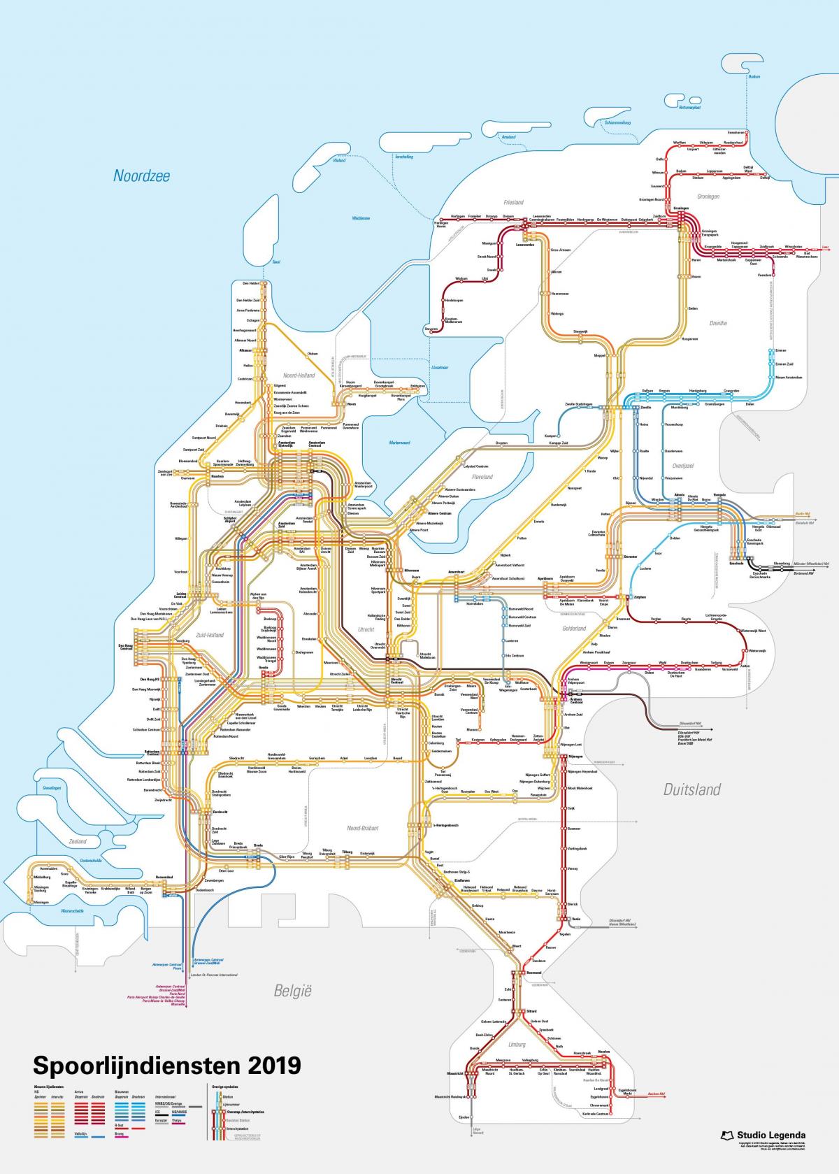 荷兰火车线路图