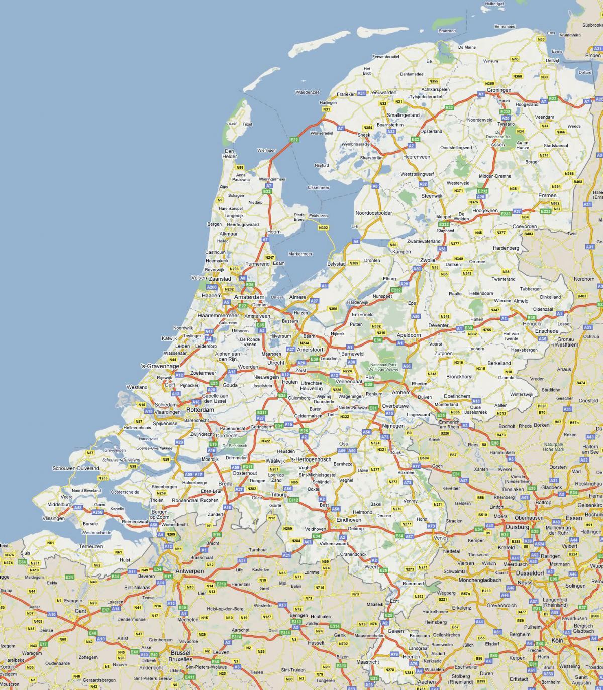 荷兰的高速公路地图